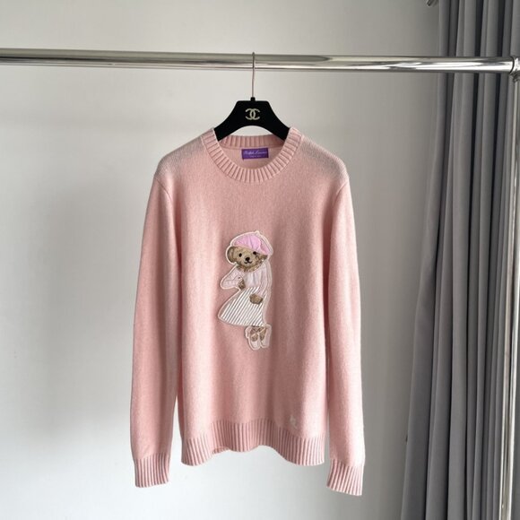 Polo Ralph Lauren Sweaters - Polo by Ralph Lauren Pink Sweater withBear Design
